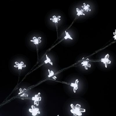 vidaXL Božično drevo LED bela svetloba češnjev cvet 180 cm