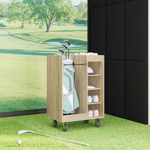 vidaXL Golf omara s kolesom Enobarvno Sonoma hrast 65 x 45 x 98 cm
