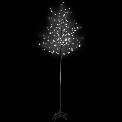 vidaXL Božično drevo LED bela svetloba češnjev cvet 180 cm