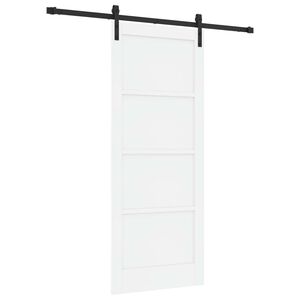 vidaXL Drsna vrata Bela in črna 83 x 202 cm Trdna borovina