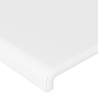 vidaXL LED posteljno vzglavje belo 80x5x118/128 cm umetno usnje