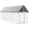 vidaXL Zunanji pasji boks s streho 400x100x150 cm