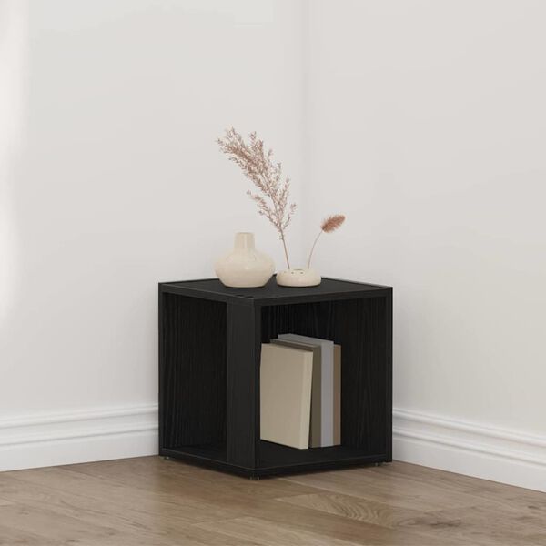 vidaXL V kotni police Črna Orehovina 33 x 33 x 34,5 cm Konstruiran les