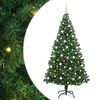vidaXL Umestno božično drevo Zelena 210 cm PVC, jeklo in plastika
