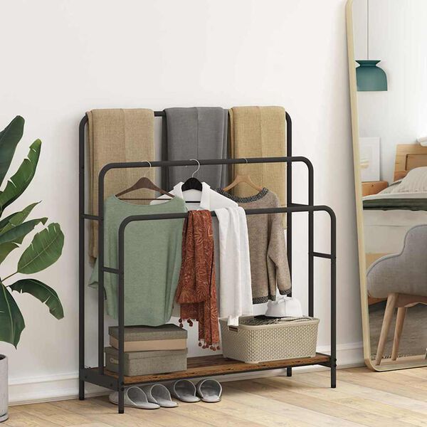 vidaXL Su&scaron;ilnik za oblačila s polico Star les 90 x 30 x 100,5 cm