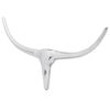 242336 Wall Mounted Aluminium Bull&rsquo;s Head Decoration Silver 72 cm