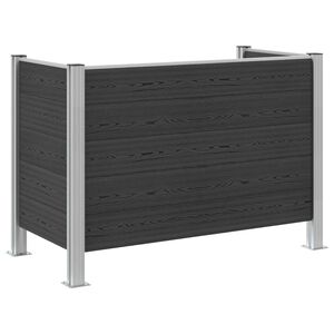 vidaXL Ograja za ko&scaron; za smeti Siva 161 x 85 x 115 cm Aluminij in WPC