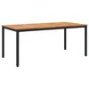 vidaXL Zunanja miza Naravna in črna 180 x 90 x 75 cm