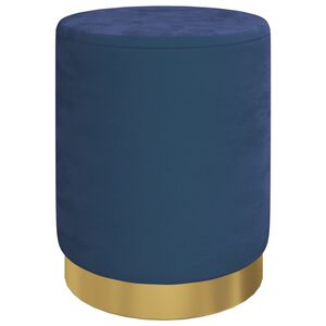 vidaXL Okrogel stolček s prostorom za shranjevanje moder žamet 31 x 37 cm