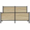 vidaXL Kovinski posteljni okvir brez vzmetnice sonoma hrast 137x190cm