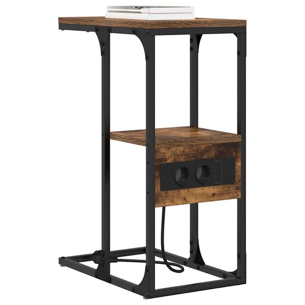 vidaXL Nočna omarica s predalom Dimljeni hrast 41.5 x 26 x 60.5 cm