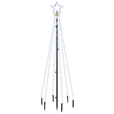  vidaXL Božično drevo s konico 108 hladno belih LED diod 180 cm