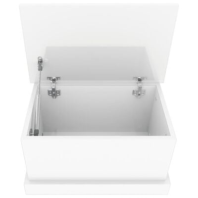 vidaXL Škatla za shranjevanje sijaj bela 50x30x28 cm inženirski les
