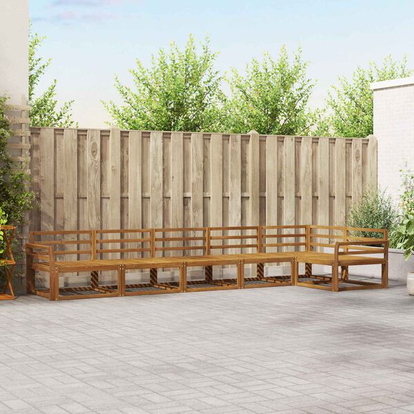 vidaXL Zunanja garnitura za sedenje 6 pcs Naravna Masiven les akacije