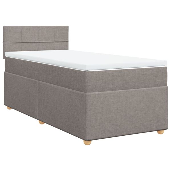 vidaXL Box spring postelja z vzmetnico taupe 90x190 cm blago