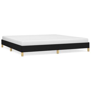 vidaXL Posteljni okvir brez vzmetnice črn 200x200 cm blago