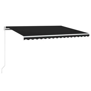 vidaXL Ročno zložljiva tenda z LED lučmi 450x300 cm antracitna