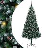 vidaXL Umestno božično drevo Zelena 210 cm PVC, jeklo in plastika