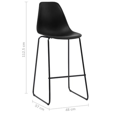 vidaXL Barski stoli 4 kosi črna plastika