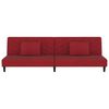 vidaXL Kavč dvosed z ležiščem in dvema blazinama vinsko rdeč žamet