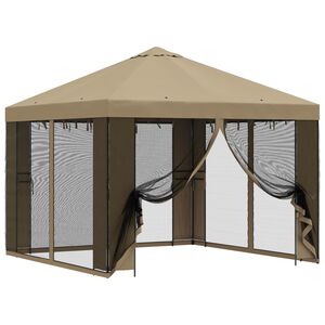 vidaXL Vrtni gazebo s stranskimi stenami 3 x 3 m Bež