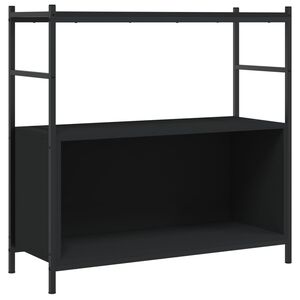 vidaXL Knjižna polica črna 80x30x78,5 cm inženirski les in železo