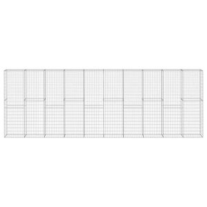 vidaXL Gabionska stena s pokrovi pocinkano jeklo 600x30x200 cm