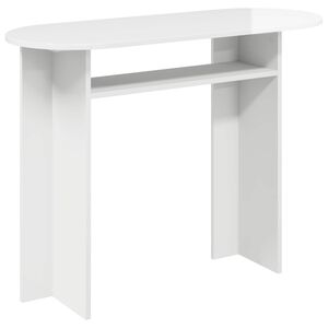 vidaXL Konzolna miza Bela visok sijaj 100 x 39,5 x 75 cm