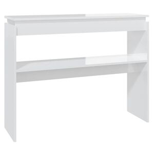 vidaXL Konzolna mizica visok sijaj bela 102x30x80 cm iverna plo&scaron;ča