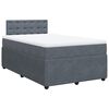 vidaXL Box spring postelja z vzmetnico temno siv 120x190 cm žamet