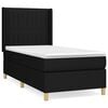 vidaXL Box spring postelja z vzmetnico črna 100x200 cm blago