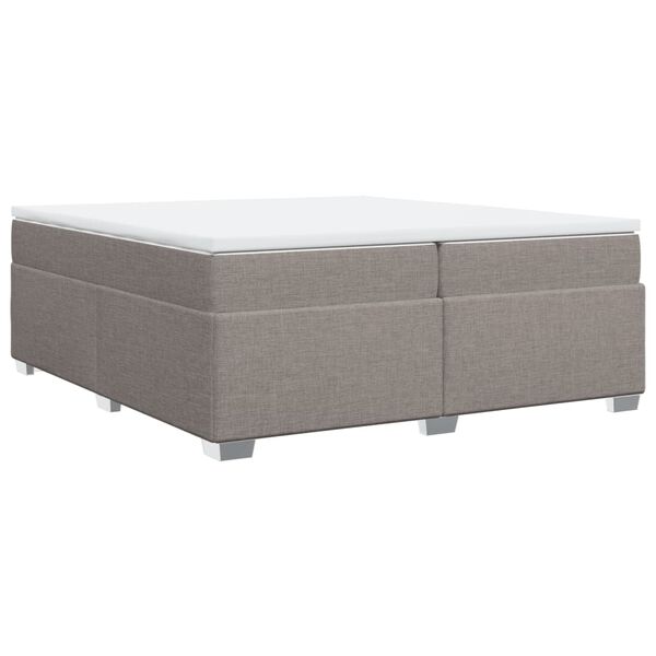 vidaXL Box spring postelja z vzmetnico taupe 200x200 cm blago
