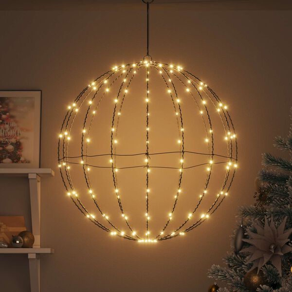 vidaXL Žogica med 192 LED Toplo bela 59,5 x 59,5 x 63 cm Kovina