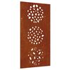 vidaXL Vrtna stenska dekoracija 105x55 cm corten jeklo listje