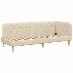 vidaXL Kotna postelja krema 80 x 200 cm blago