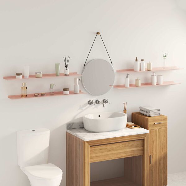 vidaXL Ležeča polica 4 pcs Roza 100 x 18 x 2,5 cm Jeklo