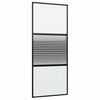 vidaXL Steklena vrata 90 x 2 x 205 cm Aluminij Črna