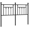 vidaXL Kovinsko nadomestno vzglavje črno 140 cm