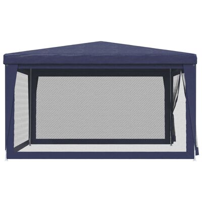 vidaXL Vrtni šotor s 4 mrežastimi stranicami moder 4x4 m HDPE