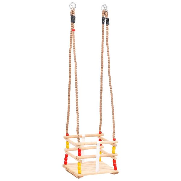 vidaXL Otroška gugalnica z varnostnim pasom trdna tikovina