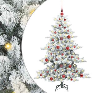 vidaXL Umetno Zložljivo Božično Drevo Bela 150 cm PVC in jeklo