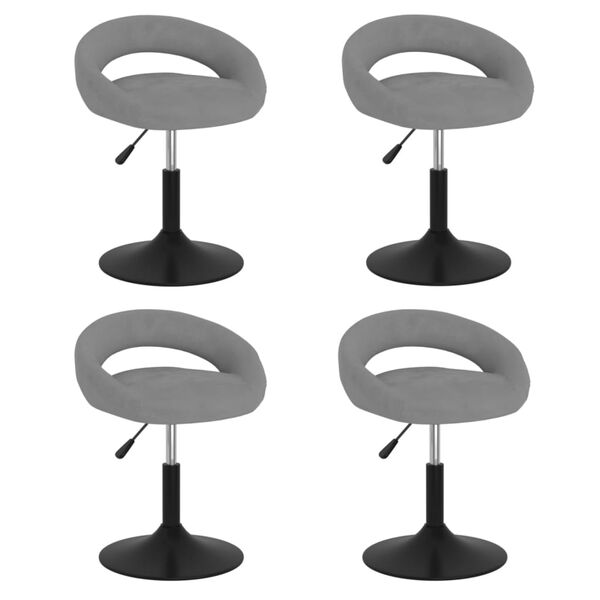 vidaXL Vrtljivi jedilni stoli 4 kosi siv žamet