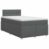 vidaXL Postelja boxspring z vzmetnico Temno siva 120 x 190 cm Blago