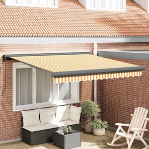 vidaXL | Vlečna tenda | Modra in bela z belim okvirjem 3 x 2,5 m
