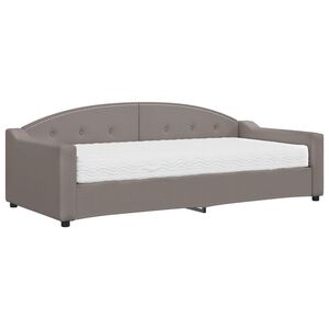vidaXL Dnevna postelja z vzmetnico taupe 90x200 cm blago