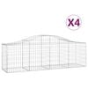 vidaXL Obokana gabionska ko&scaron;ara 4 kosi 200x50x60/80cm pocinkano železo