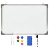 vidaXL Magnetna pi&scaron;i-bri&scaron;i tabla bela 50x35 cm jeklo