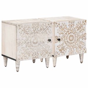 vidaXL Nočna omarica 2 pcs Bela 40 x 33,5 x 46 cm Masiven les manga