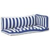 vidaXL Zunanja blazina 3 pcs Modra in bela 103 x 58 x 10 cm Blago