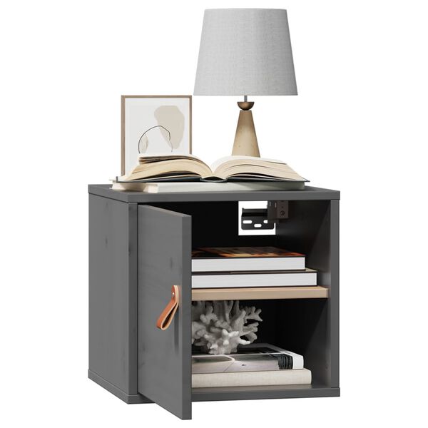 vidaXL Stenska omarica 2 kosa siva 31,5x30x30 cm trdna borovina